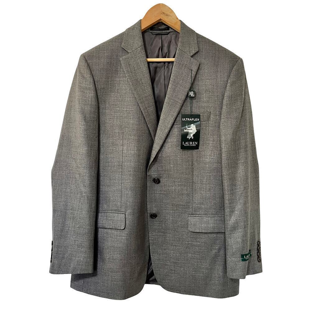 Lauren Ralph Lauren UltraFlex Heathered Blazer Size 40 Gray Classic Men’s NWT - Picture 1 of 13